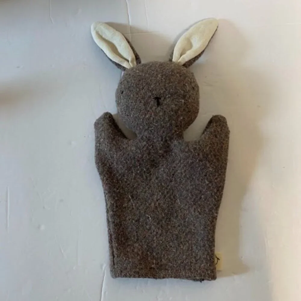 Quistitine Wool Bunny Rabbit Brown Tweed  Hand Puppet - One Size - Picture 2 of 6